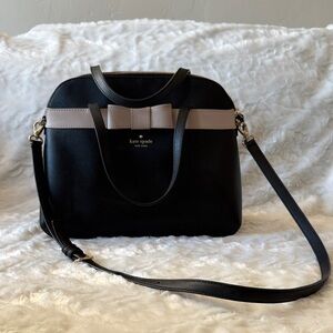 Kate Spade Kirk Park Safianno Julita Black and Pink Bow Women's Purse